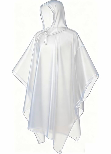 Clear hooded pvc rain - hooded, poncho