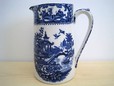 Vintage 1930s Swinnertons Olde Alton Ware Pagoda Blue Willow Pattern 1 Pint Jug