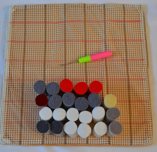 Latch hook cushion cover - hook, with