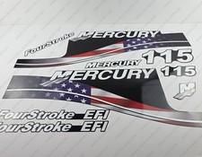 Mercury 115 HP Four Stroke EFI USA Flag Edition outboard engine decal set