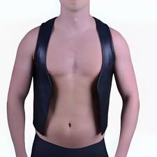 Men's Genuine Leather Bar Vest Motorcycle Bikers Vest Waistcoat Gay Fetish