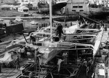 Construction Eric Tabarlys trimaran Pen Duick IV Chantiers et- 1968 Old Photo