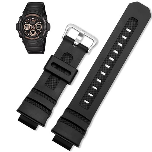 Black silicone watch band - band, for
