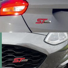 Red ST Line Tailgate Boot and Grille Badge Ford Focus Fiesta Puma Kuga 2x