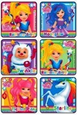 6 x Square Stickers ~ Rainbow