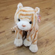 Vintage Ty Beanie Buddies Collection AMBER the orange cat 1999 with TAG Ginger 