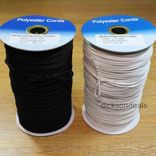 2mm blind cord white - white, black