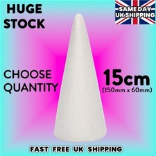 Polystyrene Cones 15cm 150mm 6" christmas craft, sweet trees, top quality