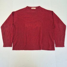 EWM Jumper Large Red Men's 100% Lambs Wool Pullover Warm Winter Knitwear