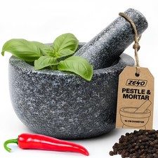 16CM LARGE NATURAL GRANITE PESTLE & MORTAR SPICE HERB CRUSHER GRINDER GRINDING