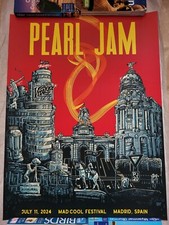 Pearl Jam Poster Madrid Spain 11th July 2024 Mad Cool Festival