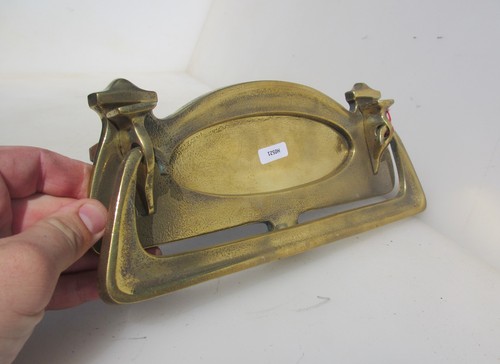 Large antique brass letterbox - large,