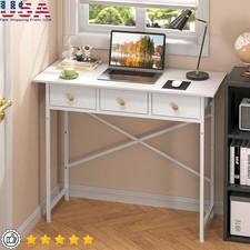 Compact Small Writing Desk W/ 3 Drawers Ideal Home Office Study Gaming New