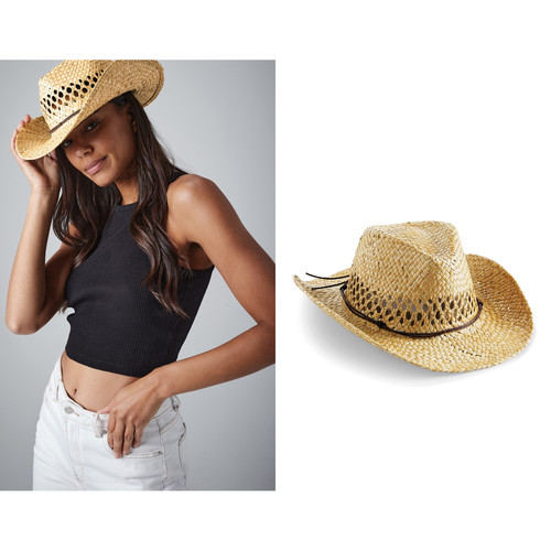 Beechfield straw cowboy hat - beechfield,