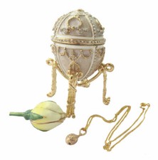 Copy Faberge Egg White - Russian Craftsmanship - Souvenir of Russia