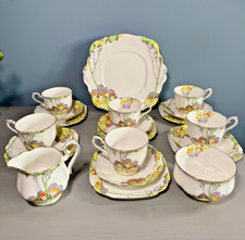 Royal Albert Tea Set Autumn Crocus Cups And Saucers Plates Sugar Bowl Creamer