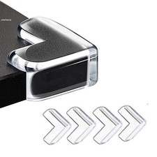 L-Shaped Table Corner Protector 4 pieces Set Self-Adhesive Silicone Safety Edge