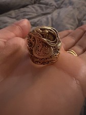 mens solid gold saddle ring