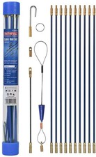 Faithfull 10 x 330mm MINI Cable/Wire Guide Rod + Accessories Hook Set, FAICRS330