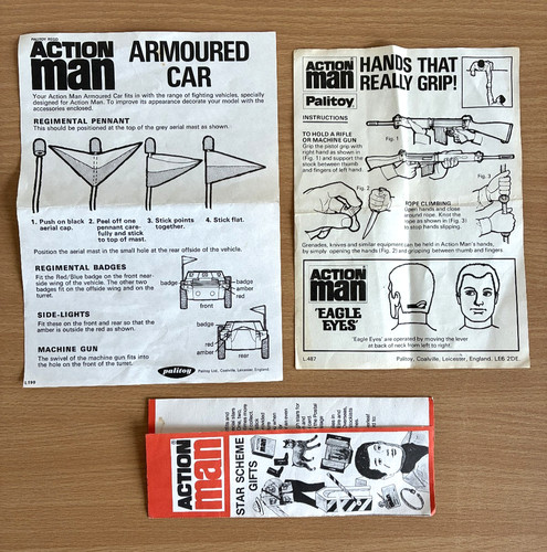 Vintage action man paperwork - action,