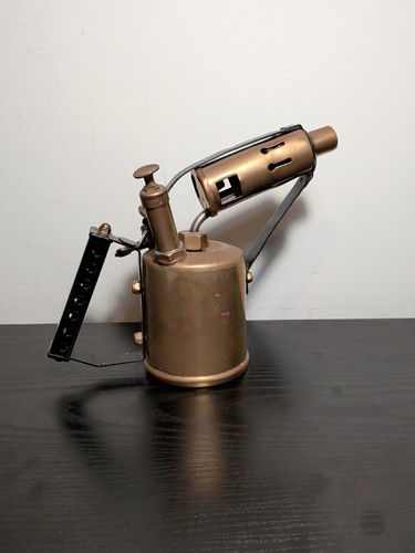 Brass blow torch lamp - brass, vintage