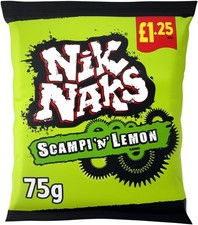 Nik Naks Scampi 'N' Lemon 75g - Box of 20 (Price Marked)