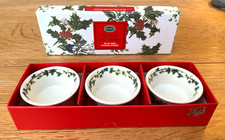 Portmeirion The Holly & The Ivy Christmas Tealight Holders Set of 3 Boxed New