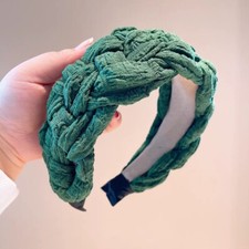 Women thick braided Headband twist braids pleated Padded Hairband Accessories UK