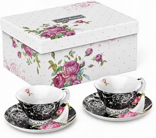 Bone china tea cup saucer - 2x,