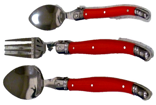 Piece laguiole red cutlery - 9,