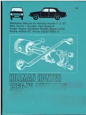 SUNBEAM RAPIER (INCL H120) & ALPINE GT FASTBACK 1967-72 OWNERS REPAIR HANDBOOK