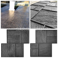 Set 2pcs Concrete texture stamping RUBBER mats for printing on cement Old city