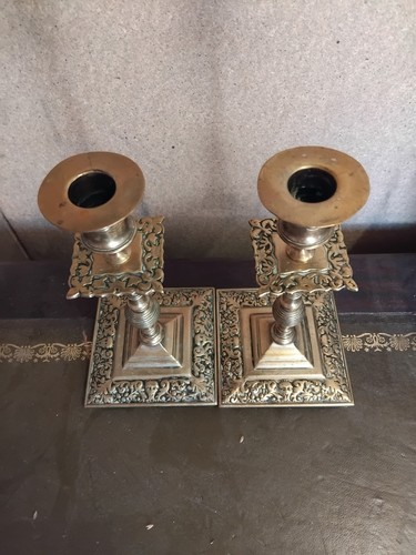 Matching pair brass victorian - pair,