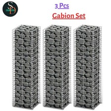 3X Gabions Garden Outdoor Wall Stone Galvanised Wire Gabion Basket Cage vidaXL