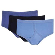 6 3  Pack Mens Y Fronts Interlock Cotton Briefs Underpants Blue Pants Underwear