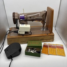 Singer 185K Sewing Machine Vintage Electric With Lid & Extras Pat Tested !READ!