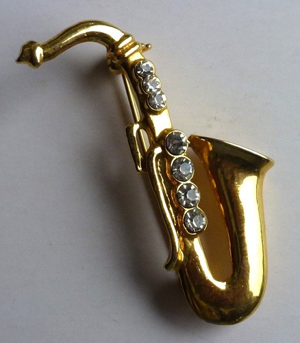 Saxophone sax brooch - ,