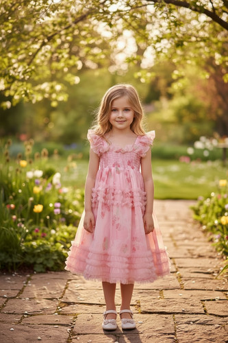 Girls pink dress with - with, wings