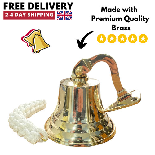Antique brass wall bell - brass,