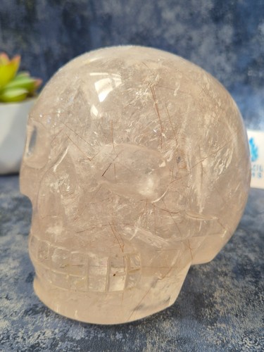 Skull copper rutile quartz - skull,