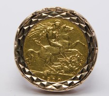 1910 Gold Half Sovereign & 9ct