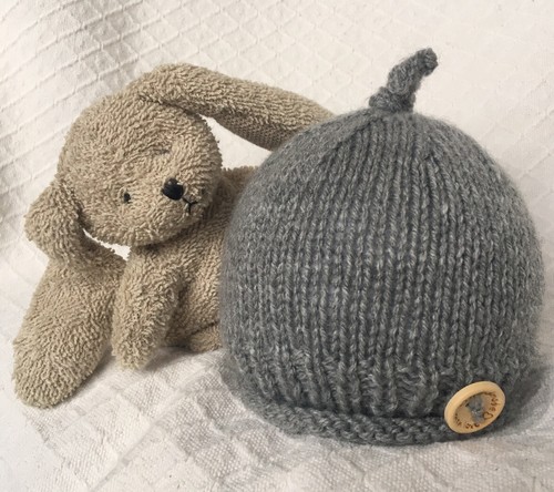Hand knitted baby pixie hat - baby,