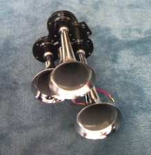 Triple Powerful Chrome Air Horn 12/24V Loud Legal Sound for Truck Lorry Boat
