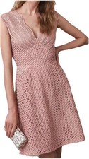  REISS ‘Marianna’ blush pink woven dress size UK 8 occasion wedding 