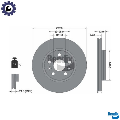 Brake disc bds1018 - 2x,