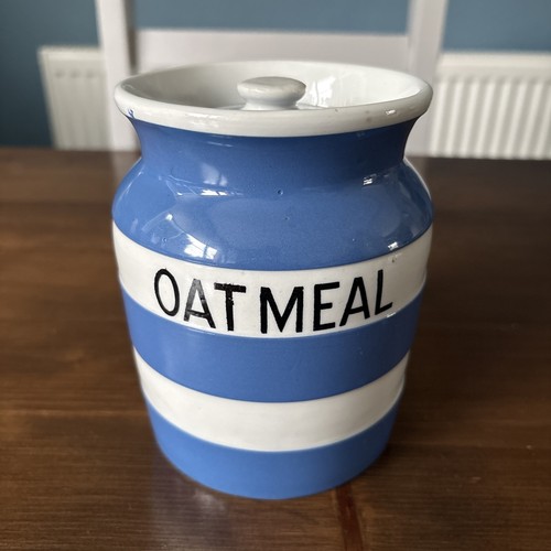Green cornishware oat meal - t,