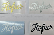 2 x Hofner Guitar Headstock Decal Matt Gold, Silver, Black, White Vinyl Stickers