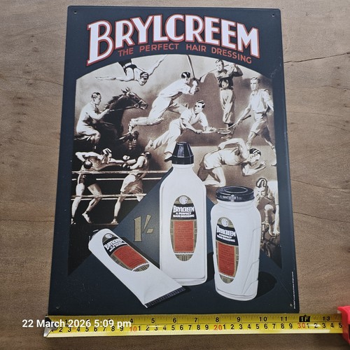 Vintage style metal brylcreem - vintage,