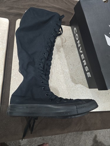 Knee high converse shoes black - knee,