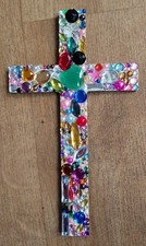 GEMMED WOOD CRUCIFIX CROSS